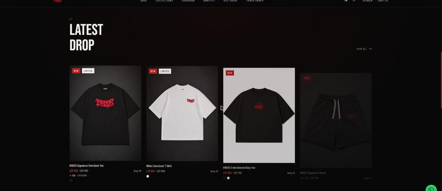 Product grid on broos.store